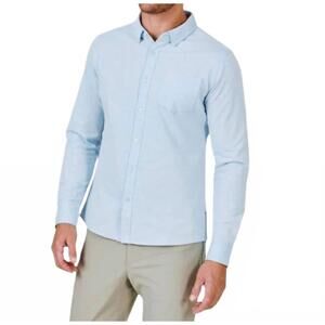 NEW 7DIAMONDS oxford long sleeve shirt in light blue